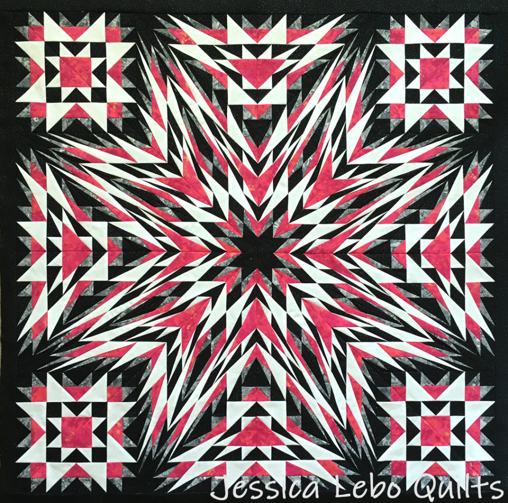 red white black quilt advanced foundation paper piecing pattern kaleidoscope star