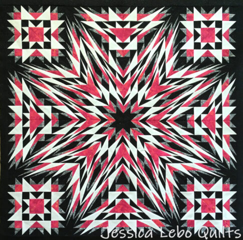 red white black quilt advanced foundation paper piecing pattern kaleidoscope star